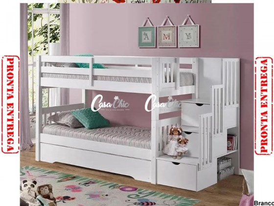 Beliche com Cama Auxiliar Triliche Weihermann Victoria com Gavetas COM ENTREGA IMEDIATA